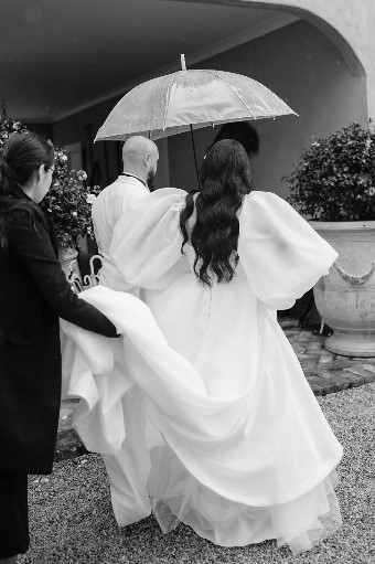 Australian designed wedding dress with statement sleeves